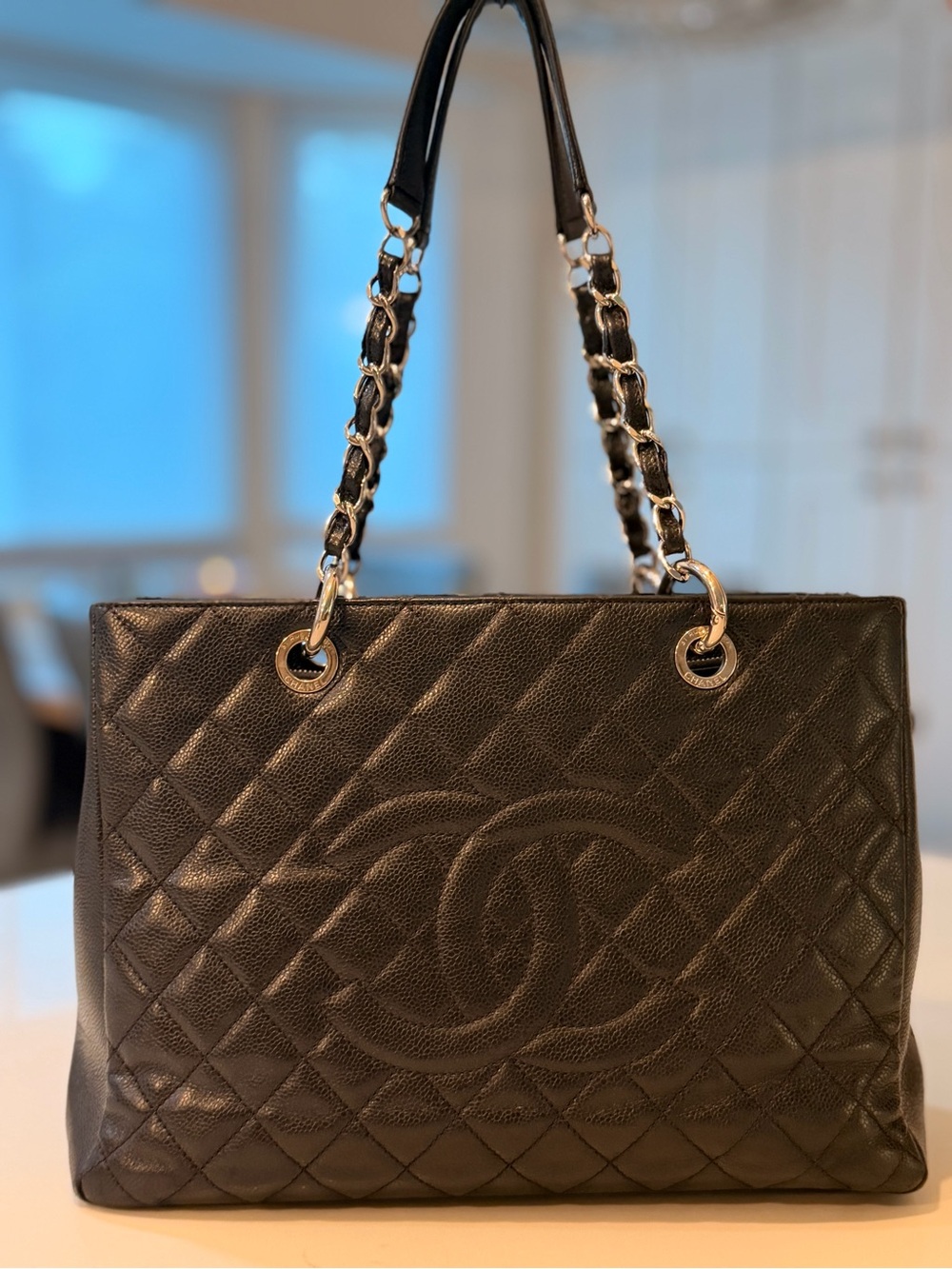 CHANEL GST - black caviar leather